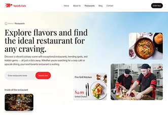 Mobile view of Local Restaurant Website project